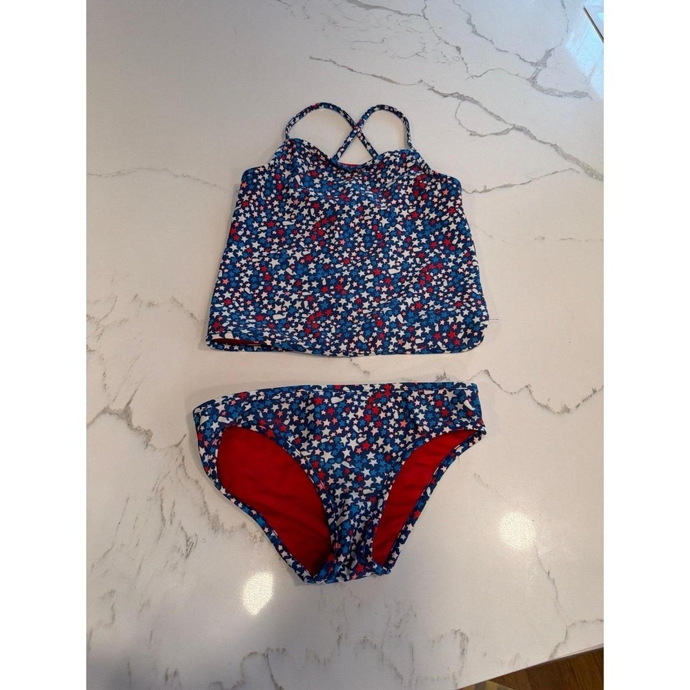Vineyard Vines girls' tankini patriotic red, white, and blue star 5-6